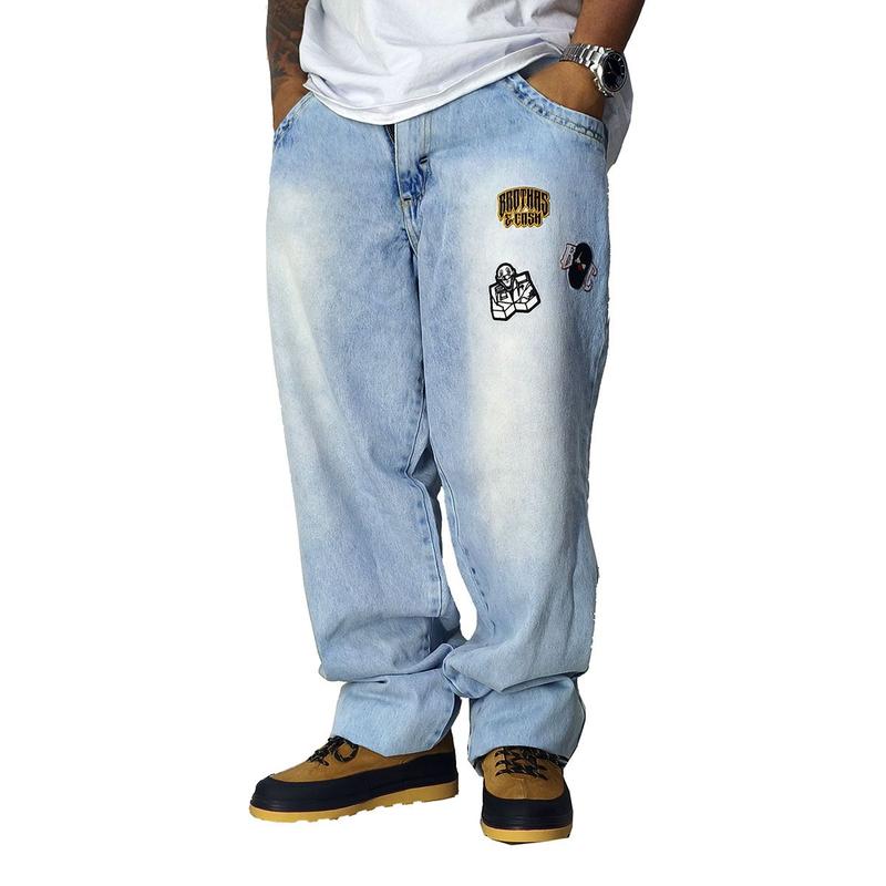 Calça Jeans Brothas And Cash Patch Bordado Delavê BRO-267 Cor